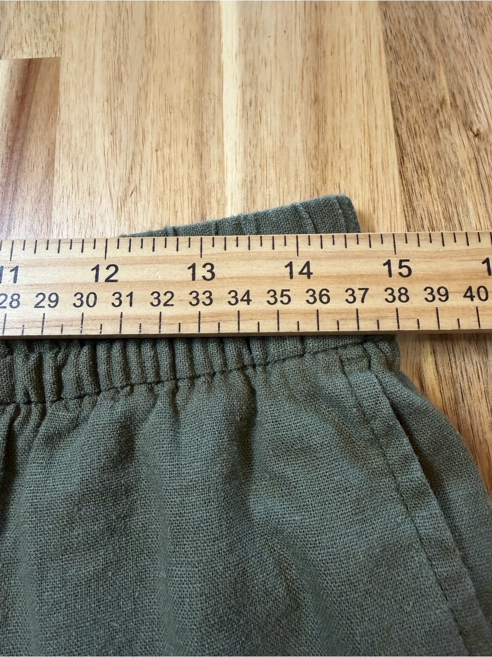 Old Navy Linen Blend Wide Leg Pants Olive Green Pull On Size Small - Picture 9 of 11